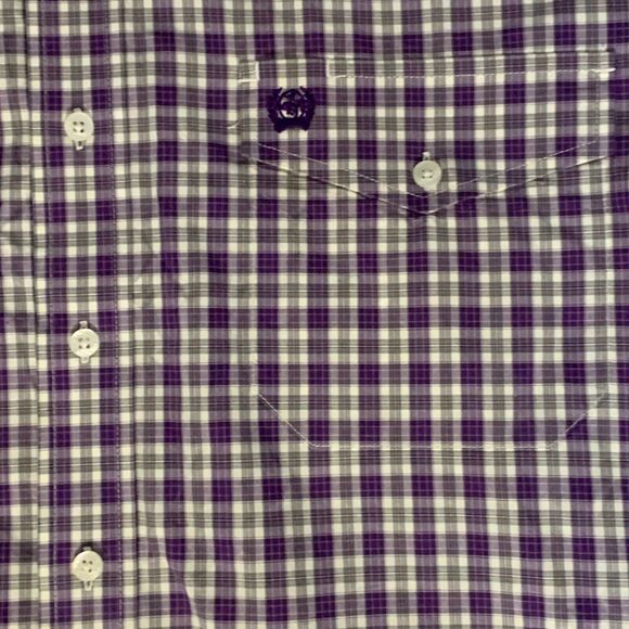 Cinch Shirt Mens Medium Purple White Plaid Button Down Cowboy Western Rodeo - Picture 6 of 16